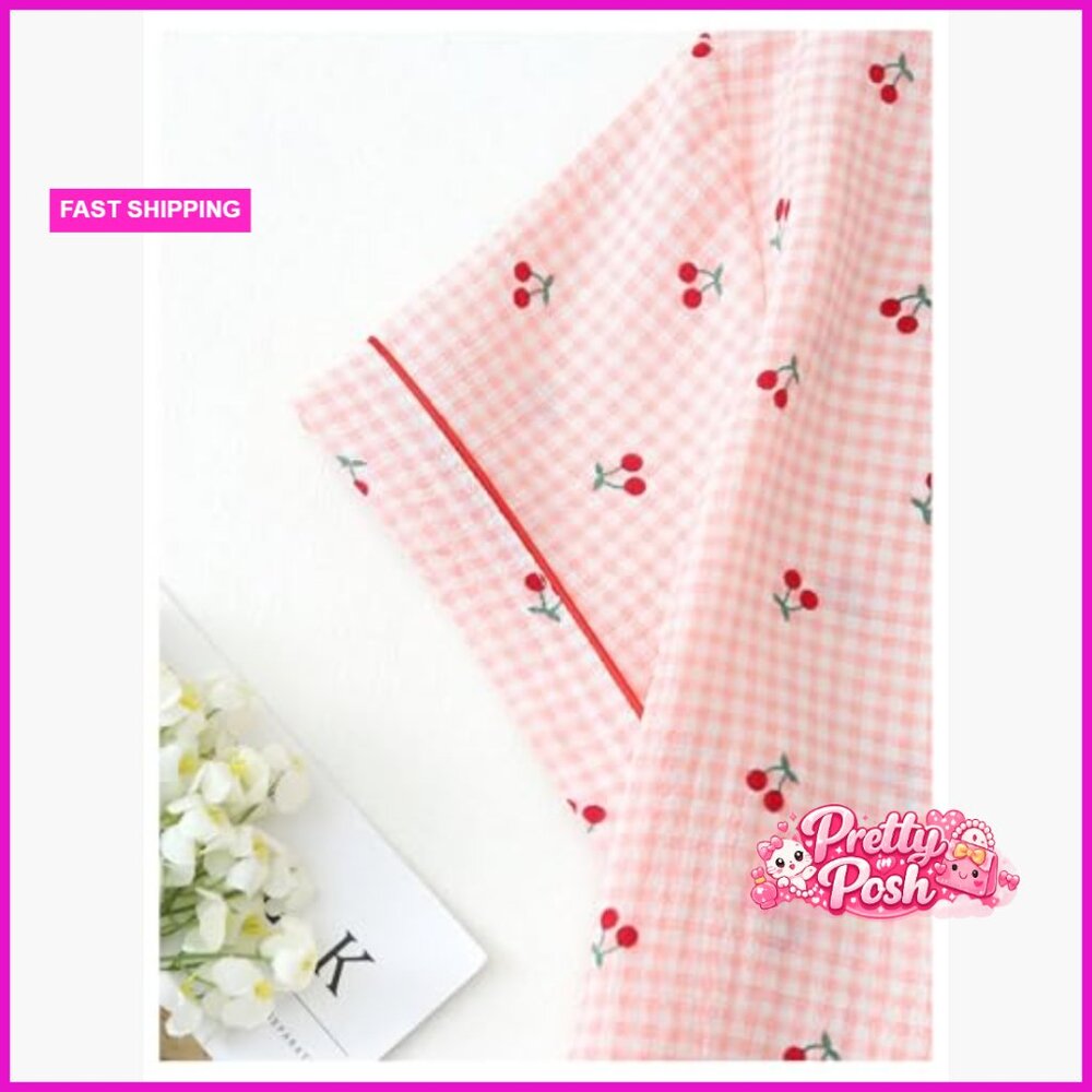 Polyester Blend Two Piece Pajama Set Button Down … - image 3